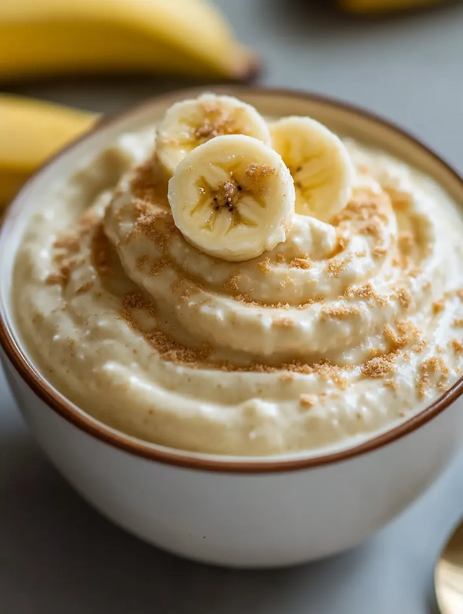 Eine Schüssel Bananencreme.