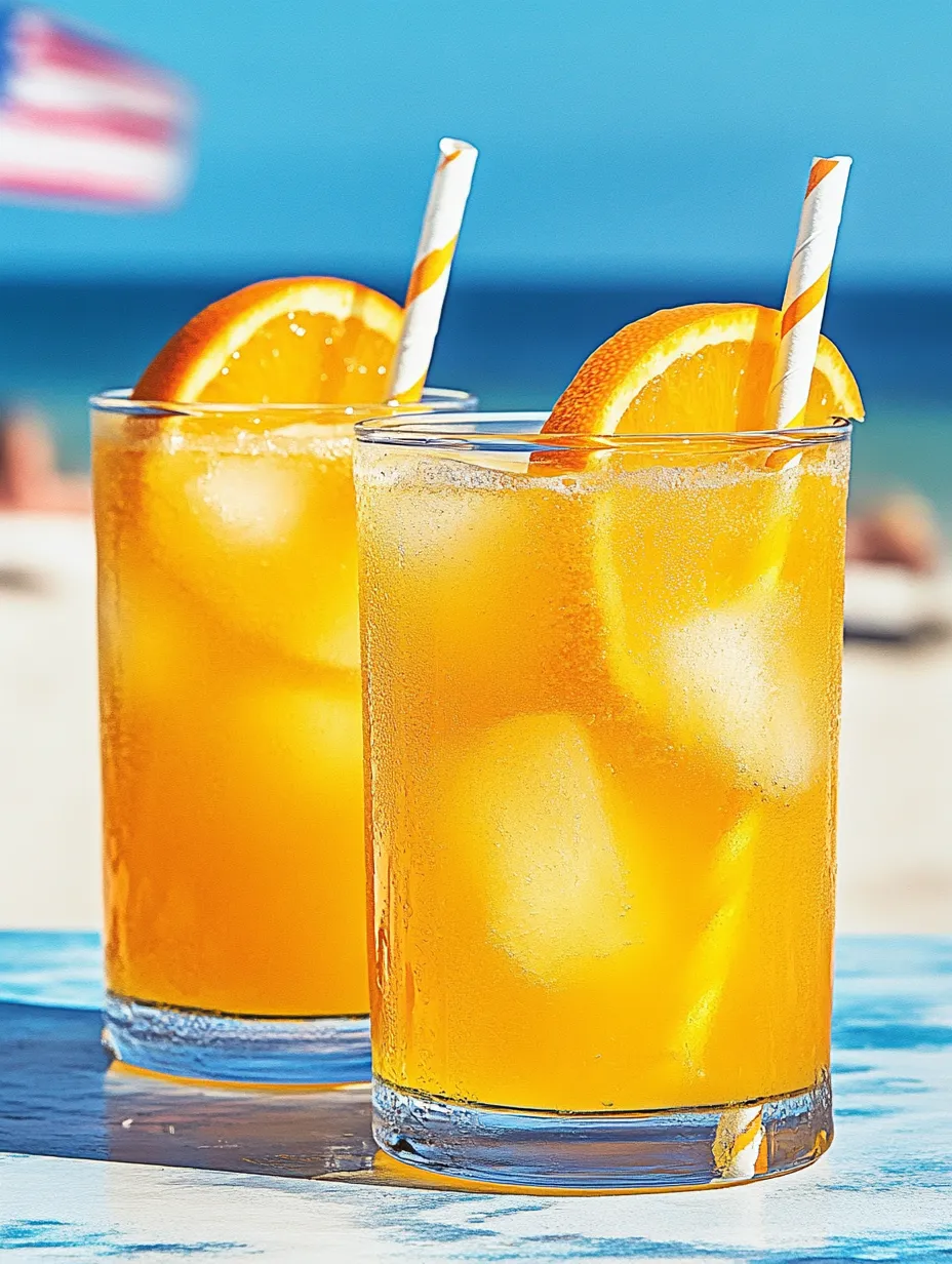 Zwei Gläser Orangenlimonade mit Strohhalm.