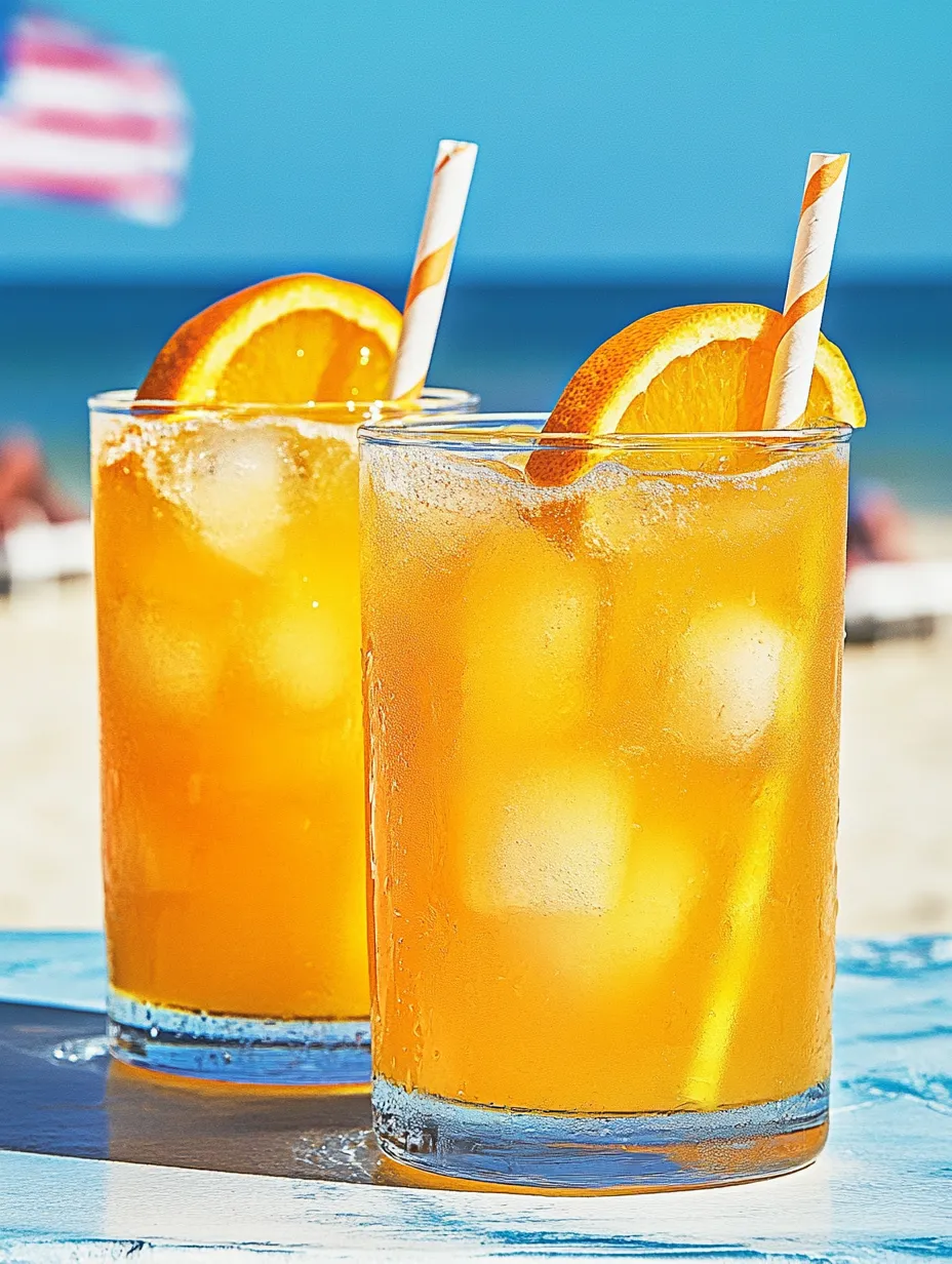Zwei Gläser Orangenlimonade auf dem Tisch.