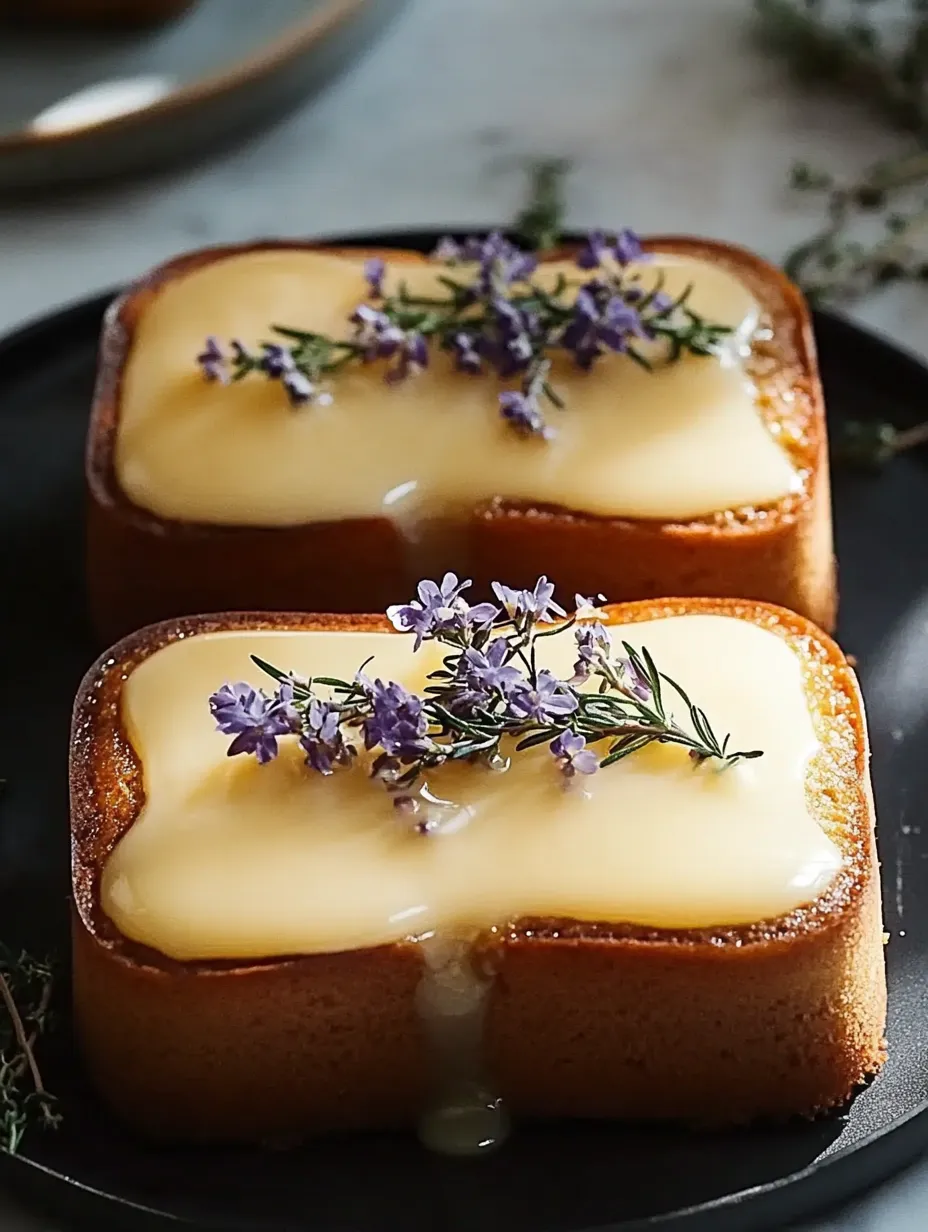 Zwei Stücke Brot mit lila Blüten obendrauf.
