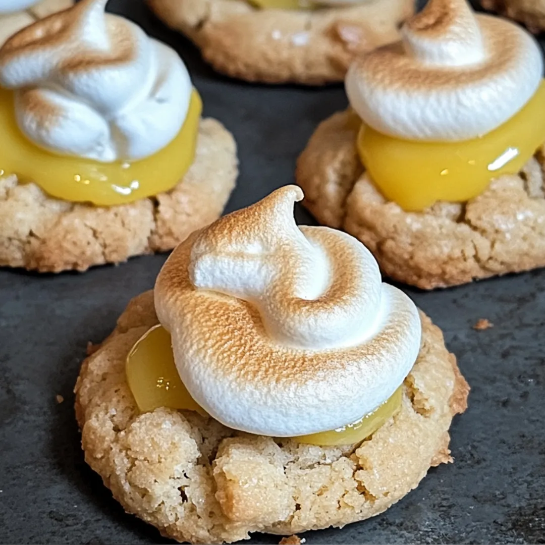 Ein Plätzchen mit weißem Baiser und gelber Füllung.