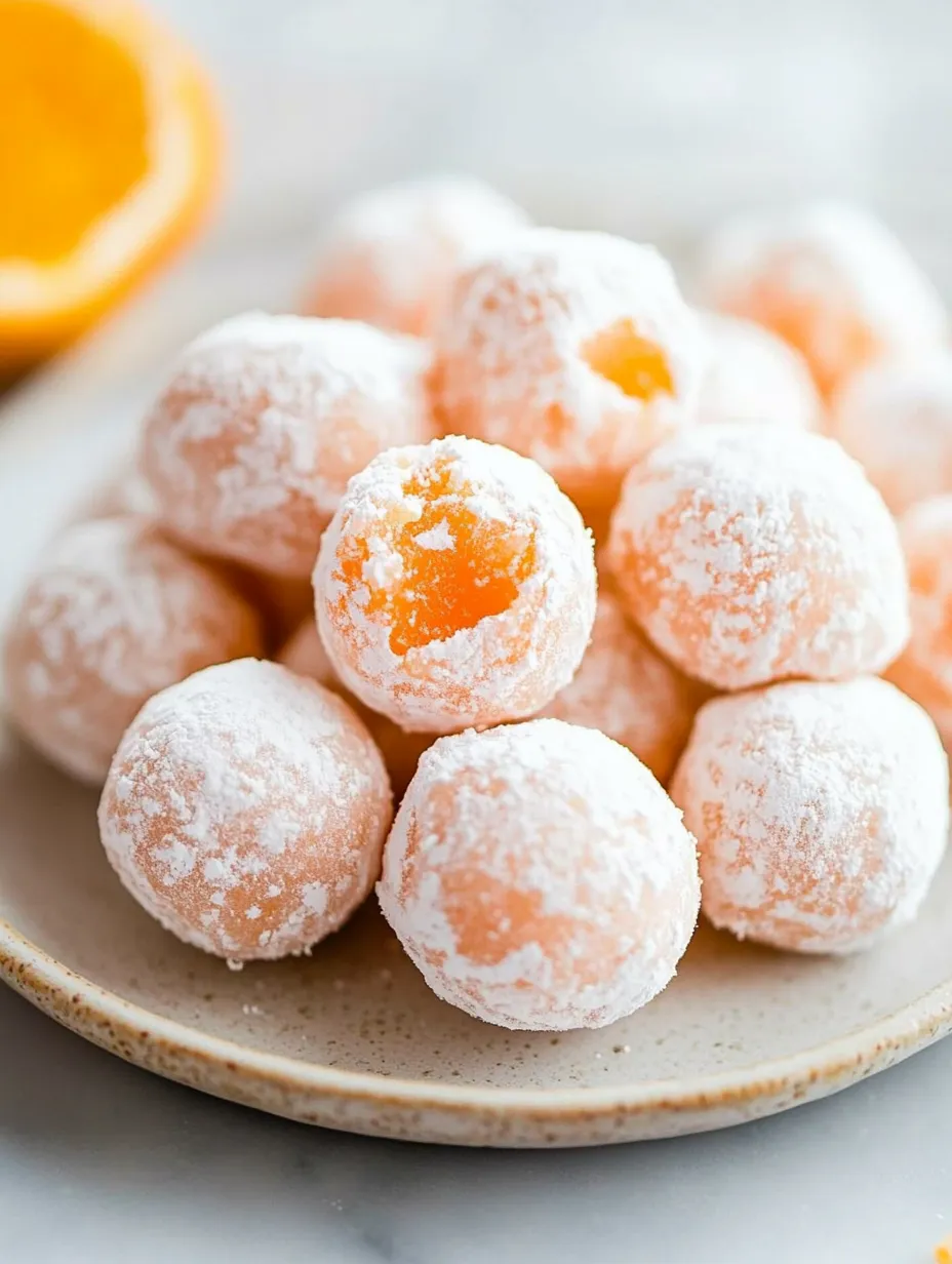 Ein Teller mit gezuckerten Pralinen.