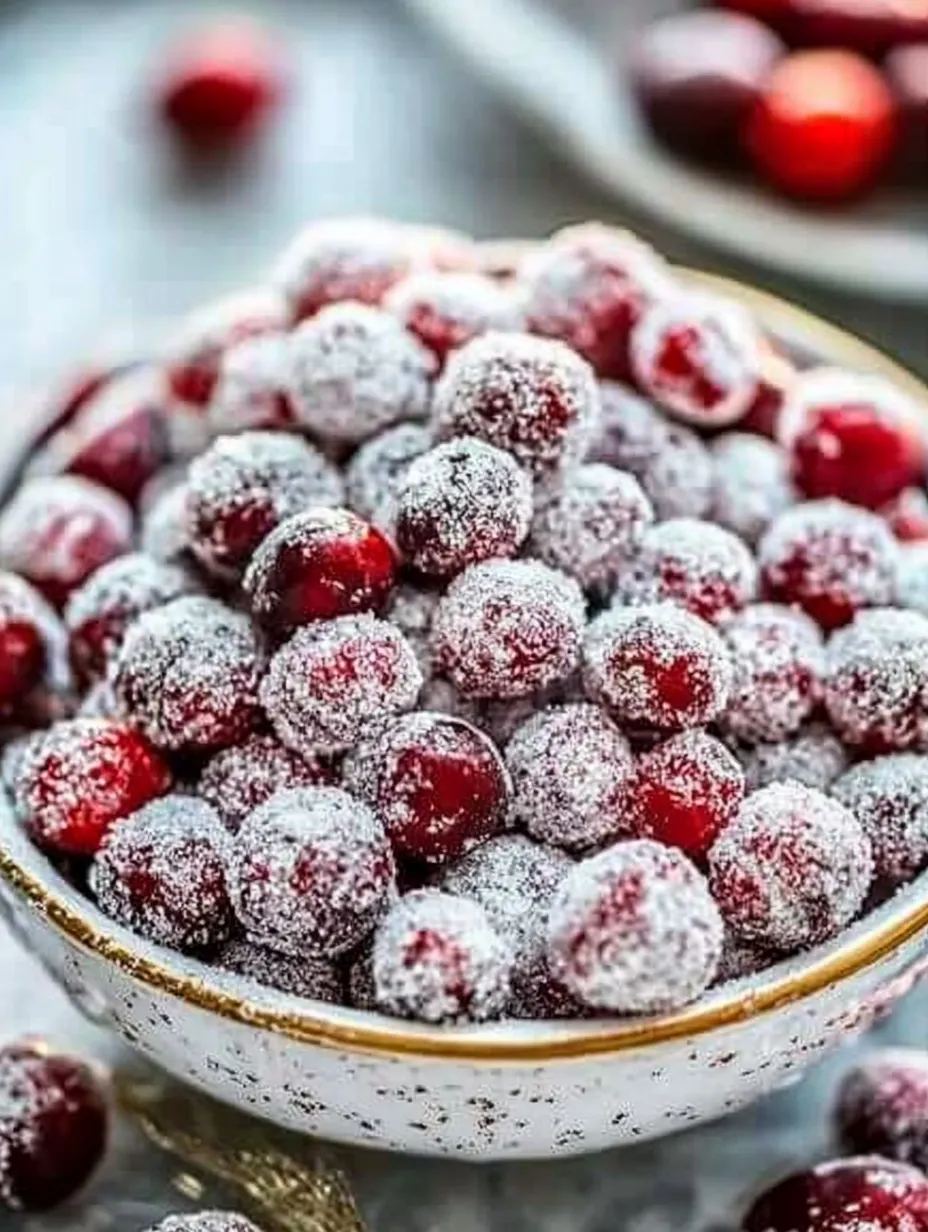 Schüssel mit gefrorenen Cranberries.