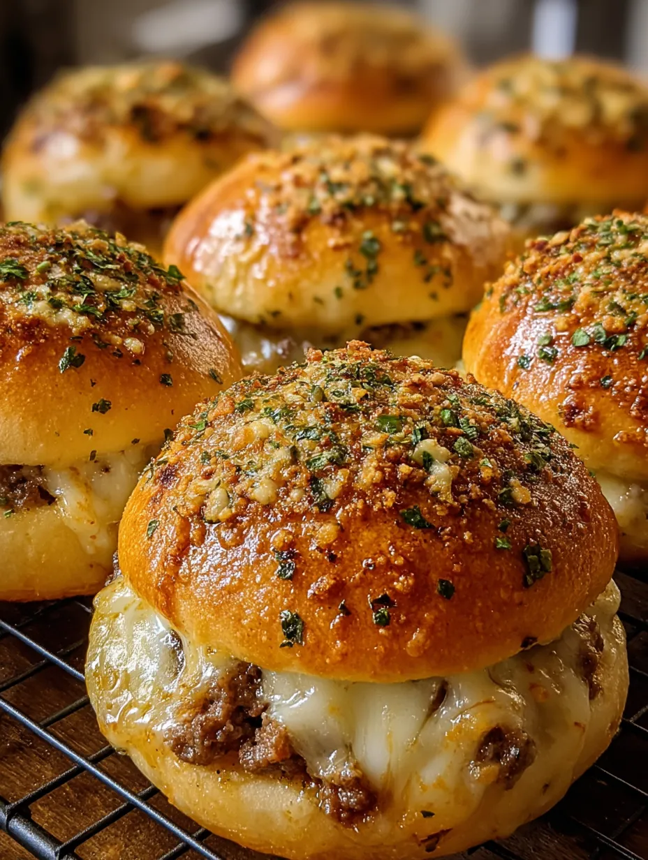 Ein Tablett mit Mini-Pizzen mit Käse und Kräutern.