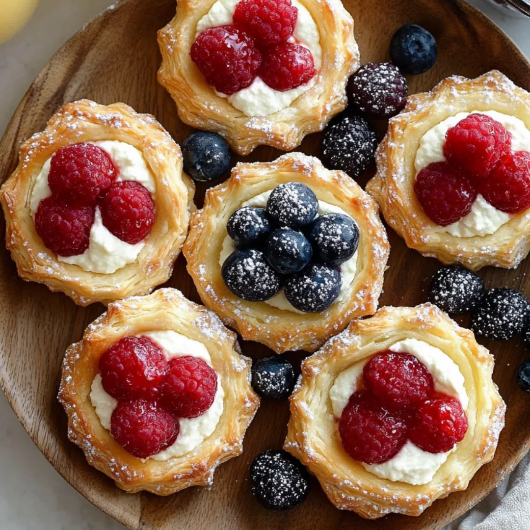 Ein Teller mit Gebäck und Beeren.