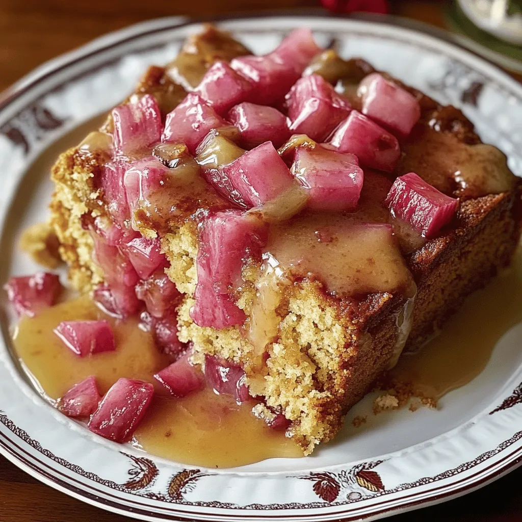 Rhabarberkuchen mit Buttersauce