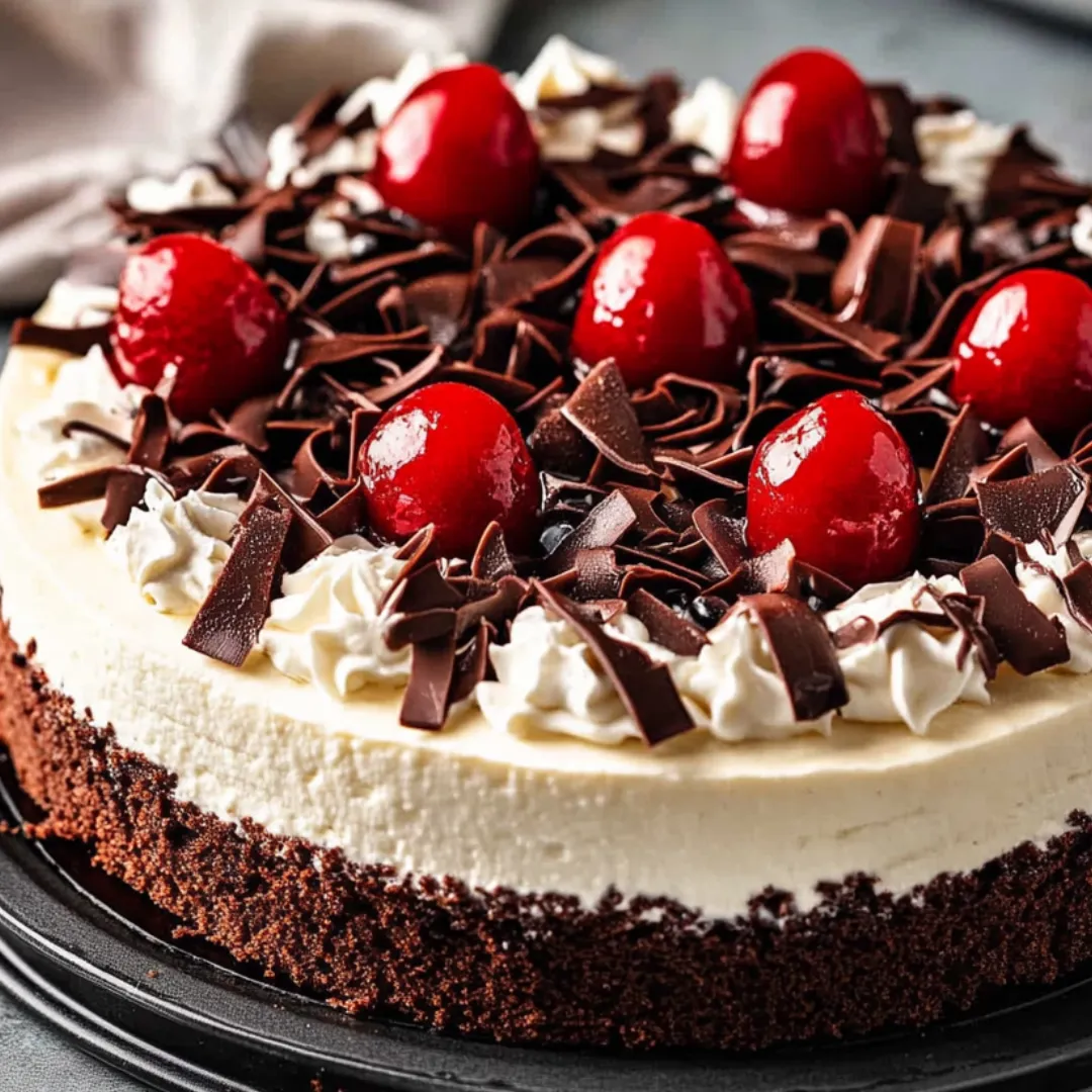 Ein Stück Kuchen mit Schokolade und weißer Verzierung.