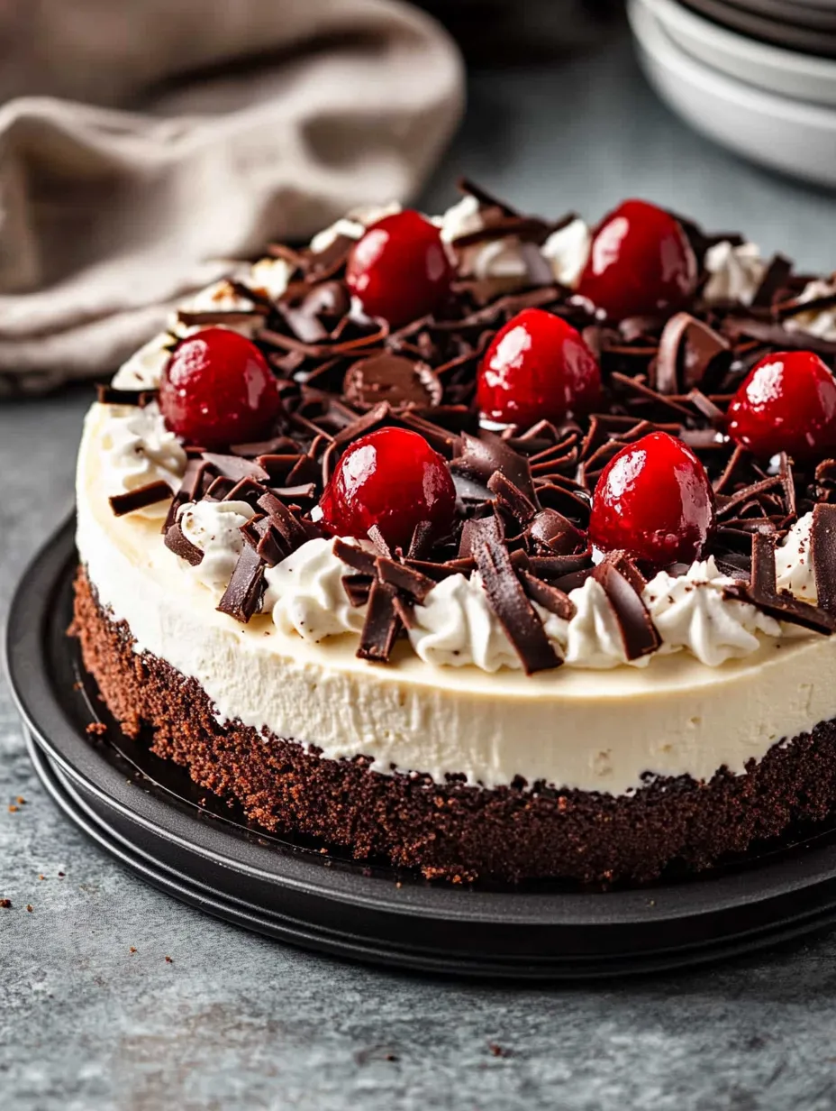 Ein Stück Kuchen mit Schokoladen- und Erdbeerbelag.