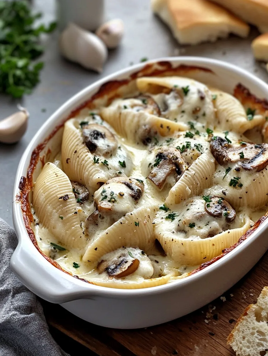 Eine Schüssel Pasta mit Pilzen und Käse.