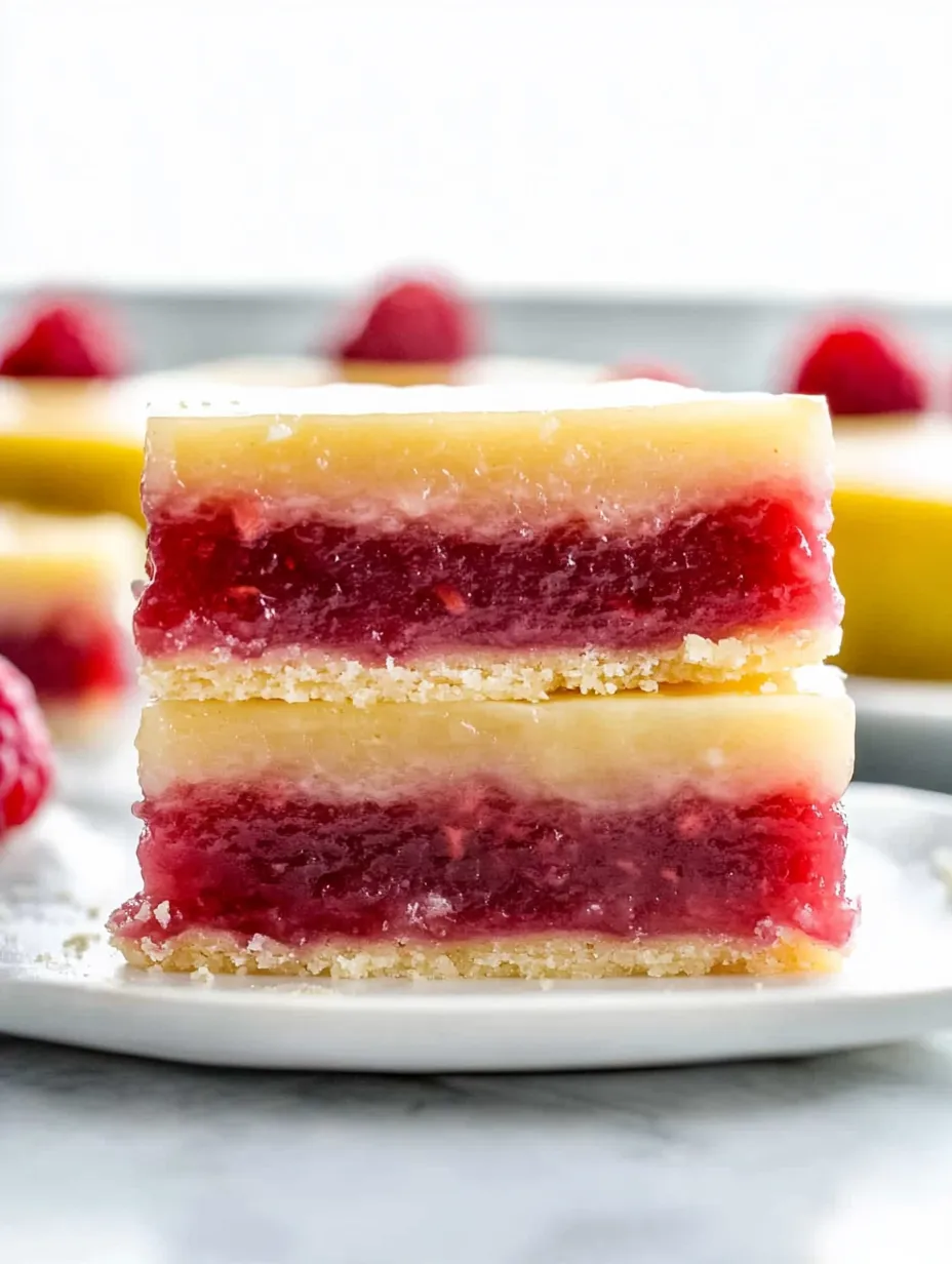 Ein Stück Kuchen mit Himbeeren darauf.