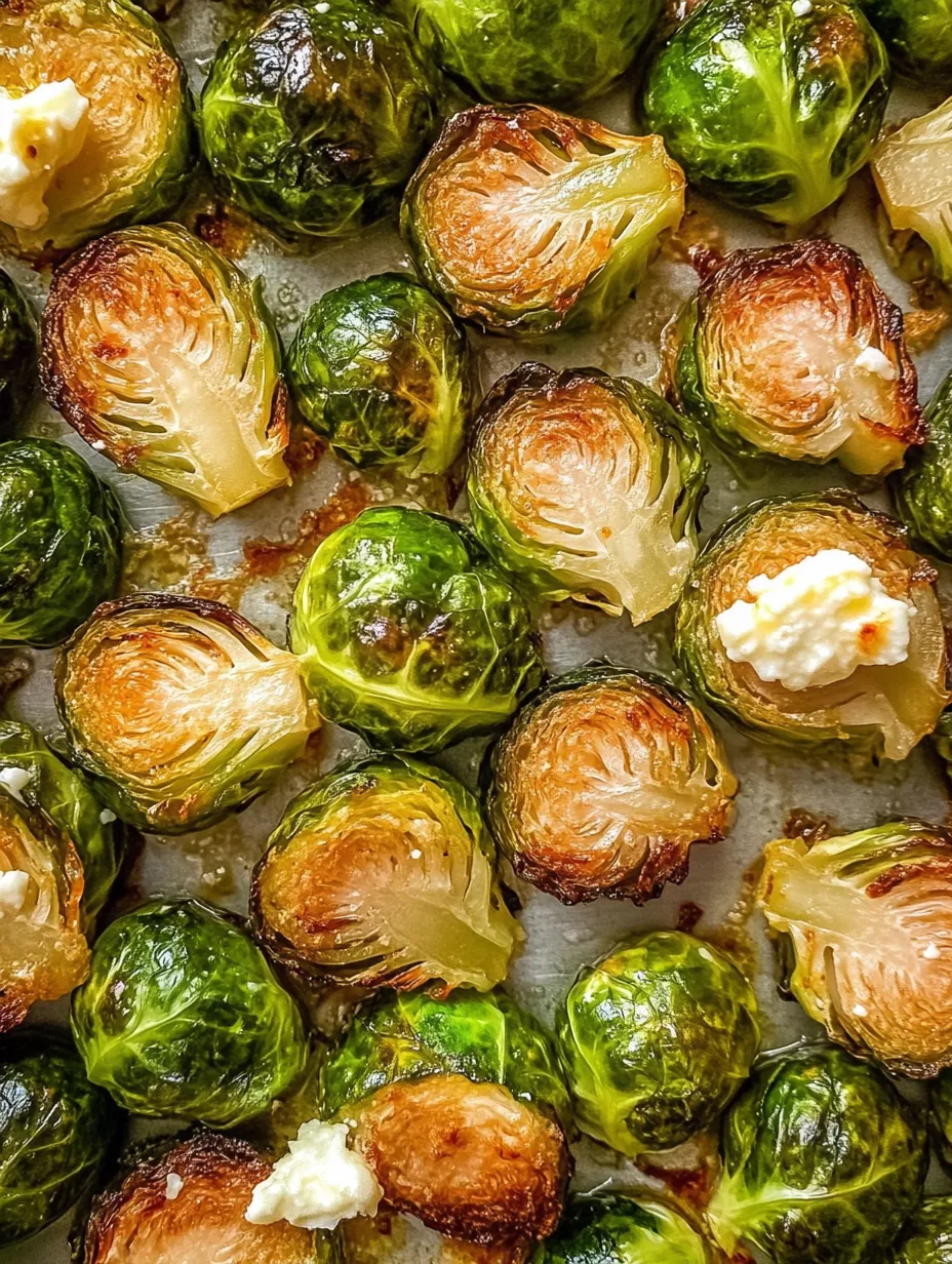Eine Nahaufnahme von gebackenem Rosenkohl.