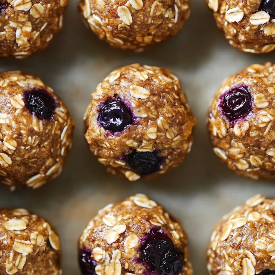 Nahaufnahme von einem Blaubeer-Hafer-Muffin.