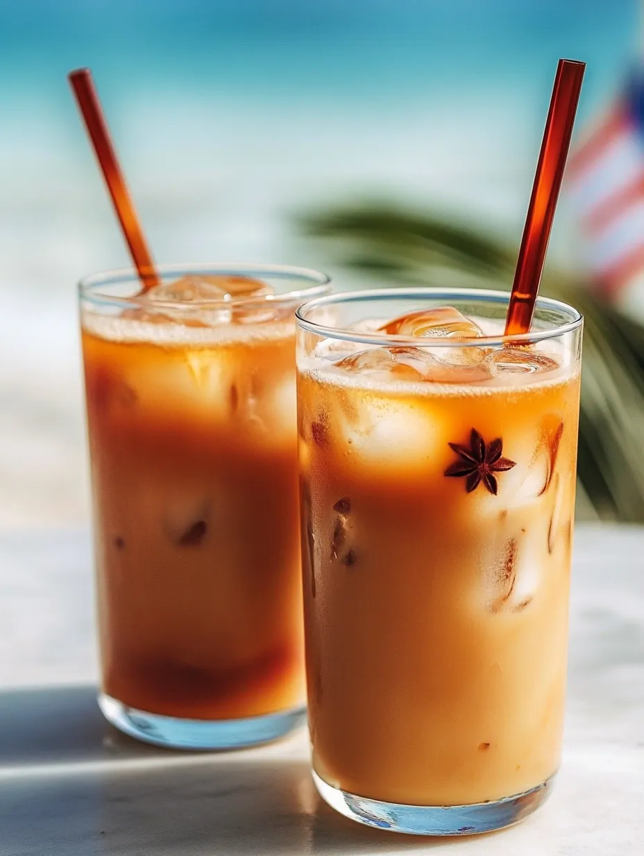 Zwei Gläser Eiskaffee mit einem Stern darauf.