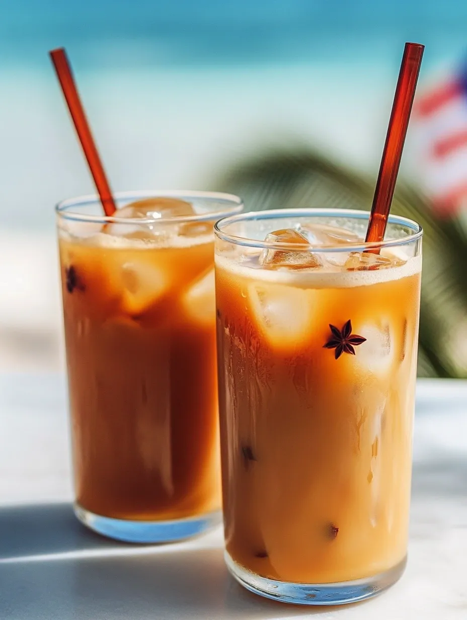 Zwei Gläser Eiskaffee mit einem Stern als Deko obendrauf.