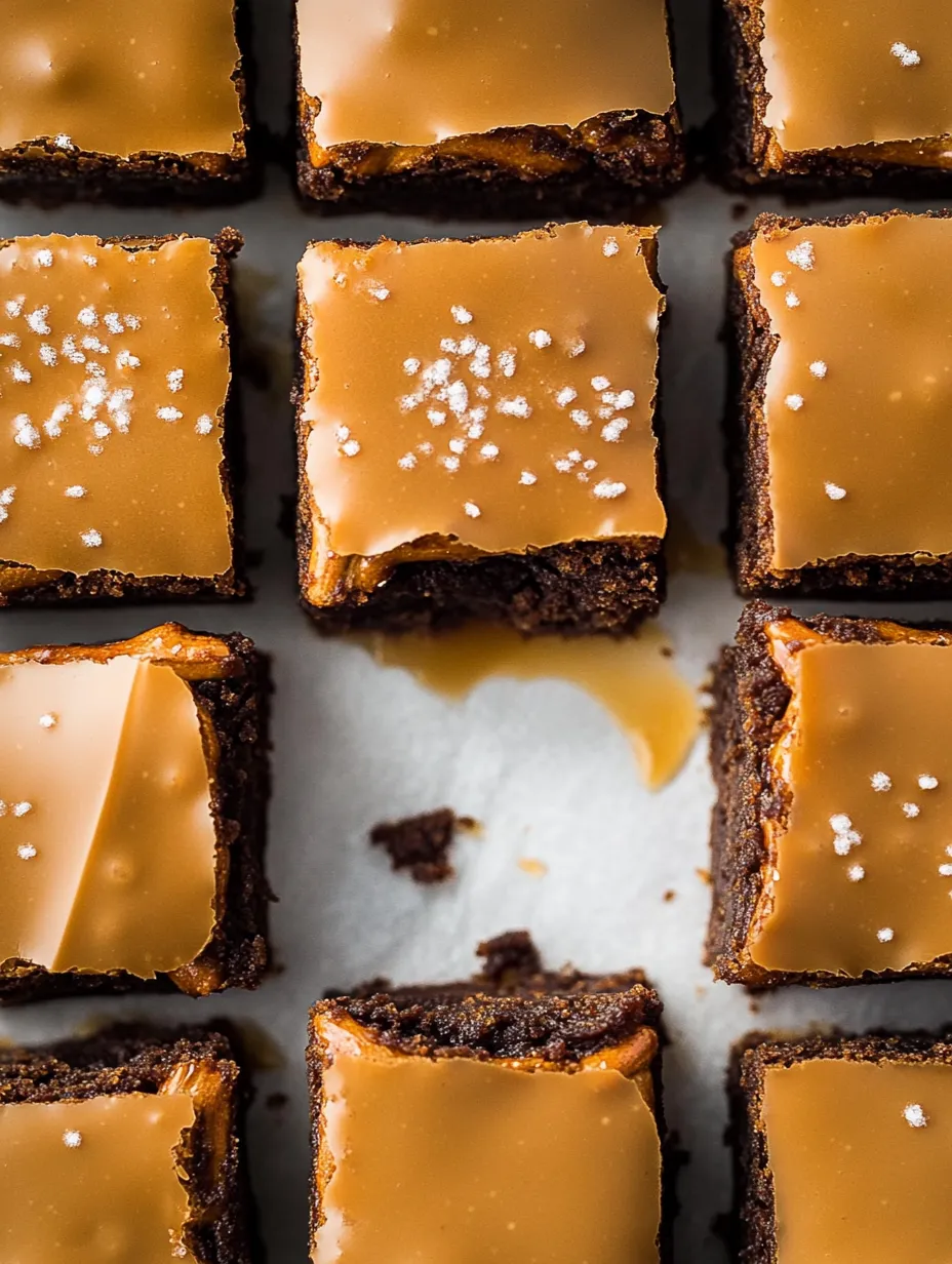 Nahaufnahme: Brownie mit Karamellguss.