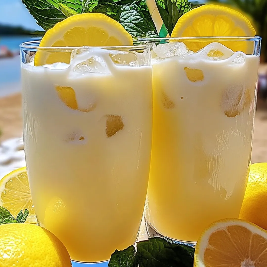 Zwei Gläser mit Limonade und Zitronenscheiben.