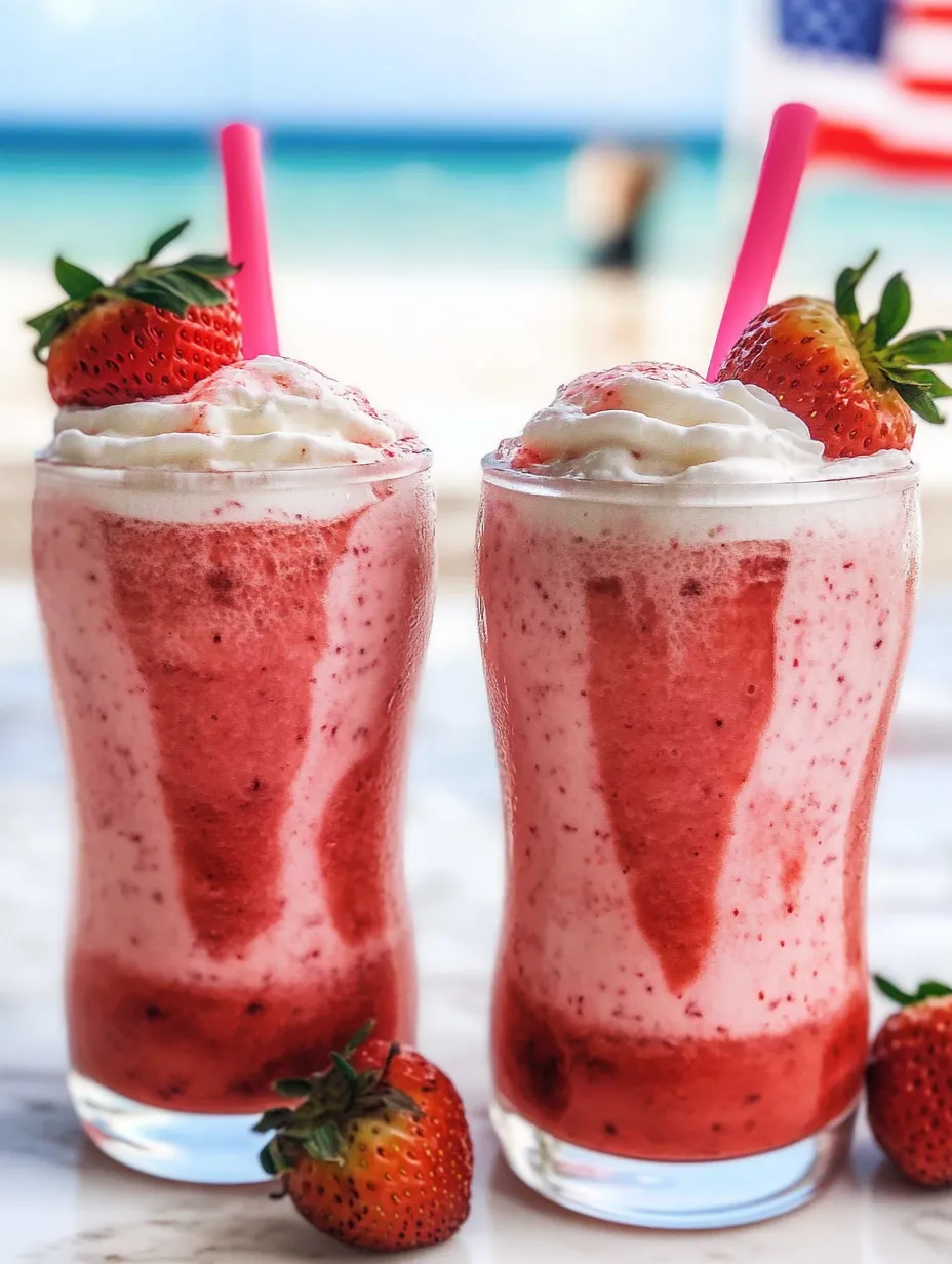 Zwei Gläser Erdbeer-Milchshake.