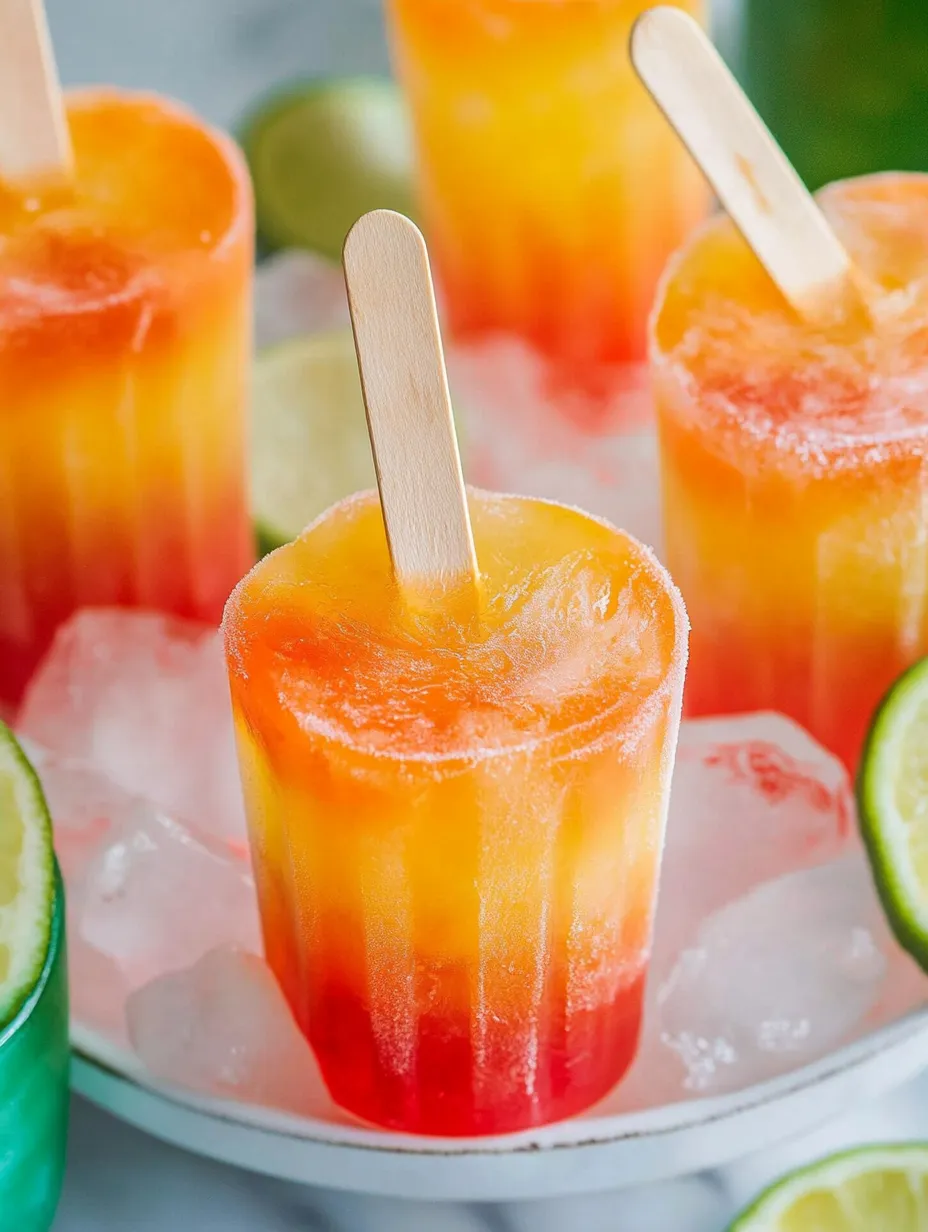 Ein Haufen Eis am Stiel mit Limetten und Zitronen.