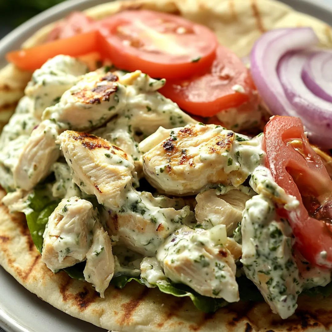 Schale mit Hähnchen, Tomaten, Zwiebeln und Salat.
