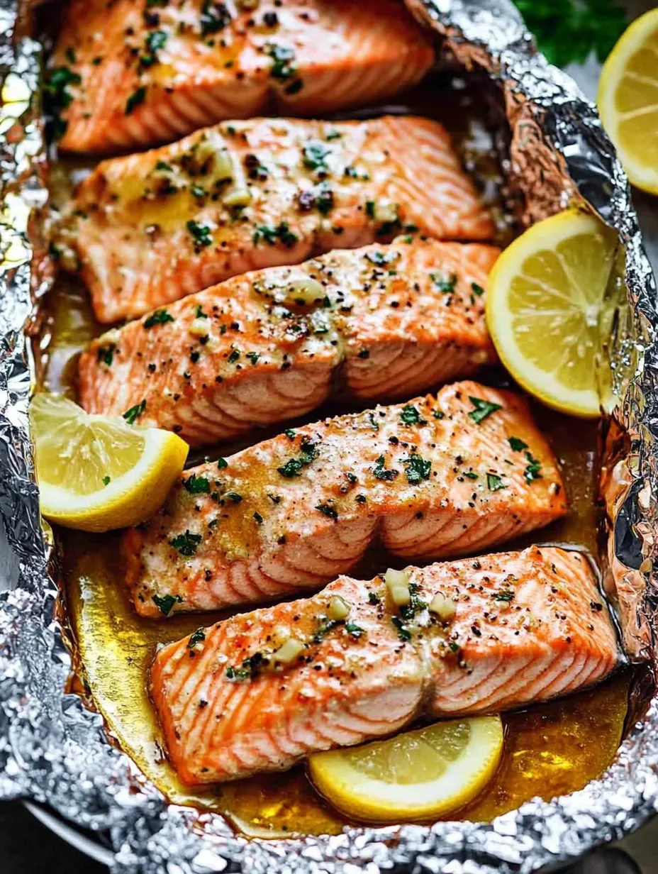 Backblech mit Lachs und Zitronenscheiben als Garnitur.
