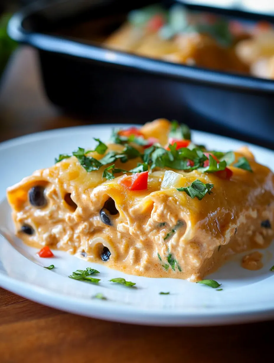 Weißer Teller mit einem Stück Lasagnerolle.