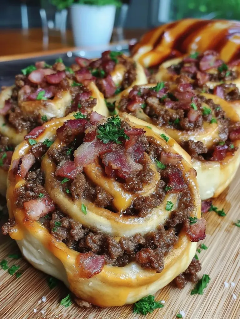 Teller mit Bacon und Käse.
