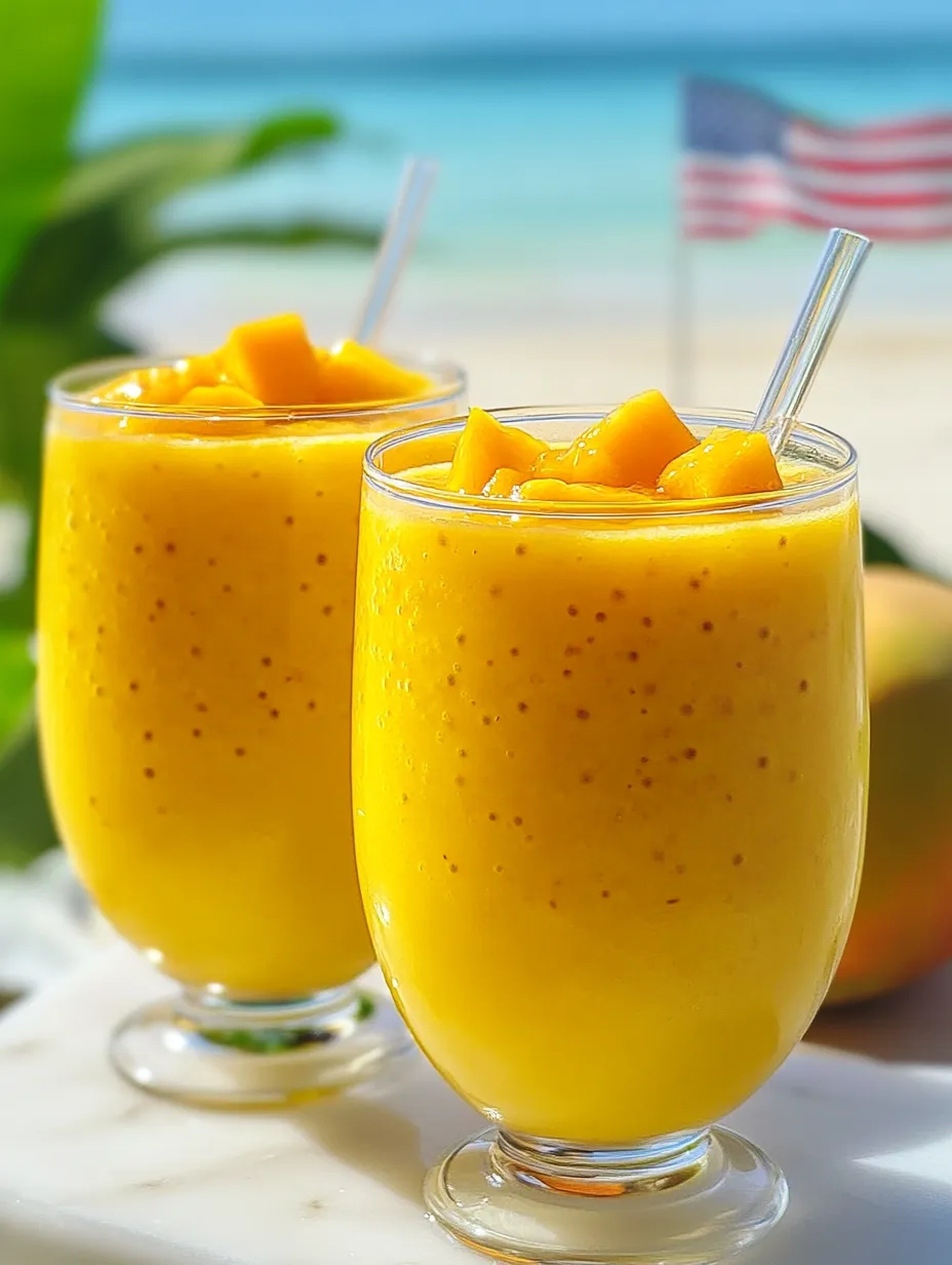 Zwei Gläser mit Orangensaft und Fruchtstückchen.