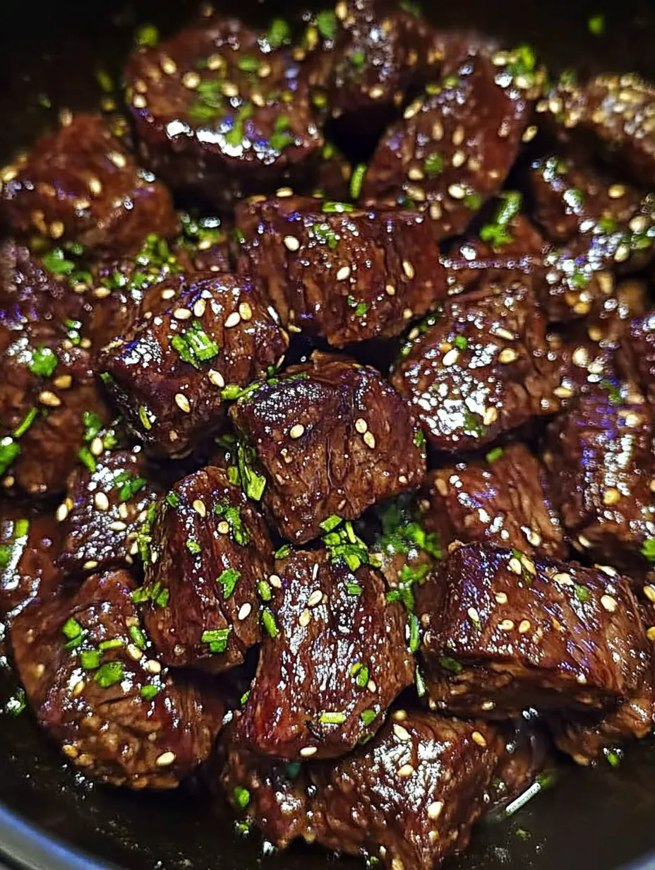 Schale mit Rindfleisch und grünen Kräutern.