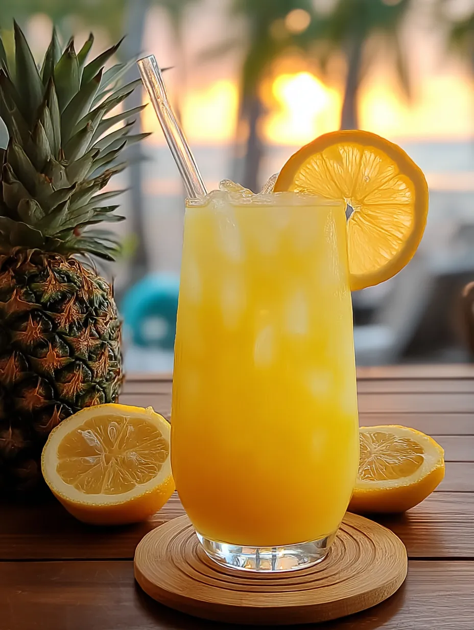 Ein Glas voller Orangensaft, mit einer Zitronenscheibe am Rand.