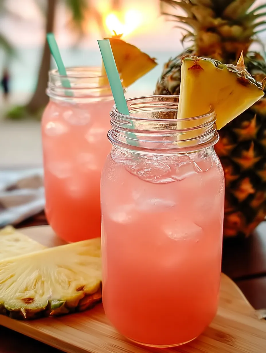 Zwei Gläser pinke Limonade mit Strohhalmen, bereit zum Trinken.