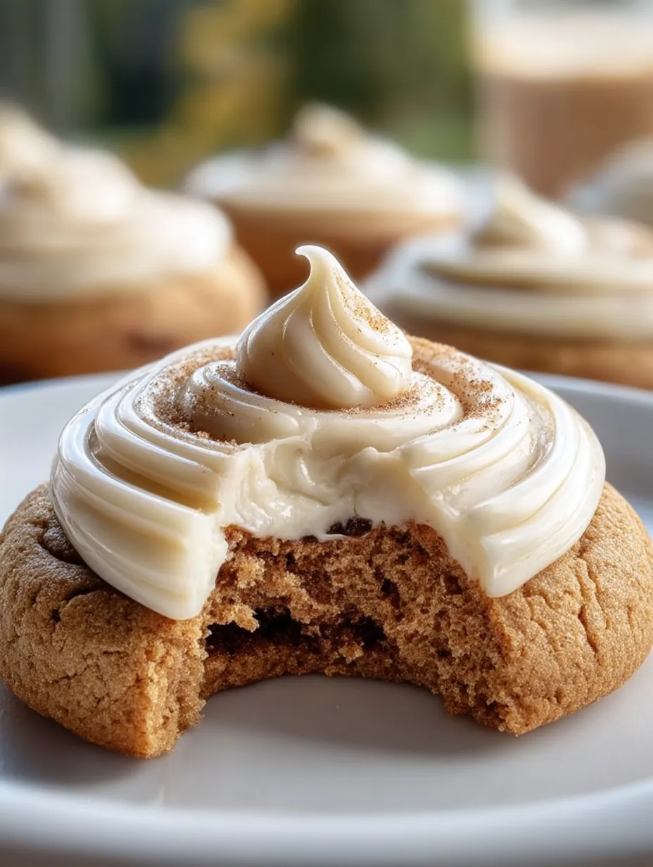 Keks mit weißem Frosting und brauner Zimtnote oben drauf.