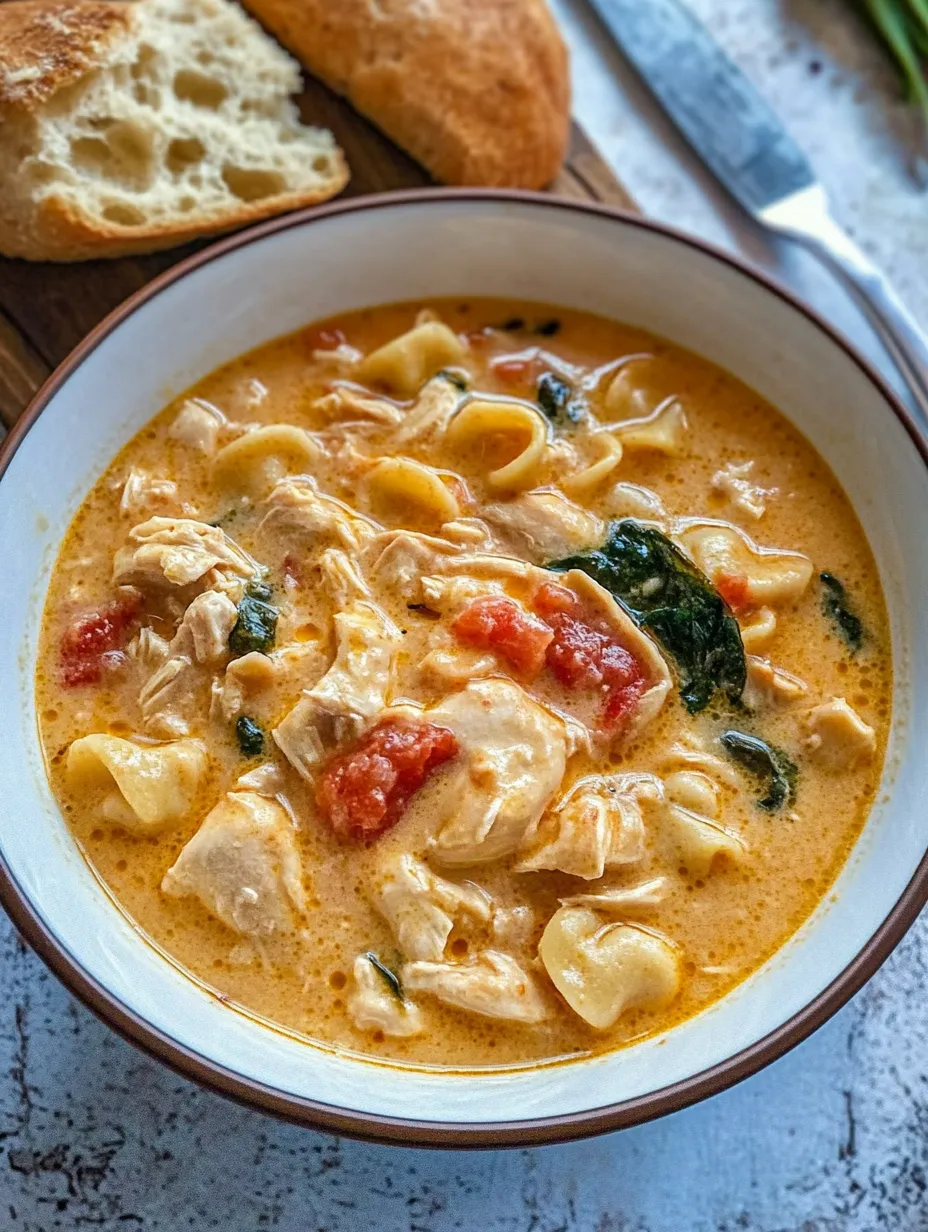 Eine Schüssel Suppe mit Hähnchen und Gemüse.
