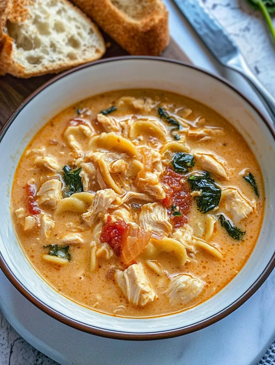 Eine Schüssel Suppe mit Hähnchen und Gemüse.