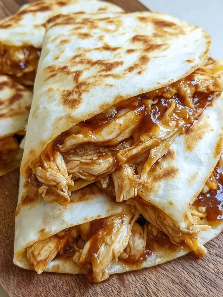 Ein Stapel Hähnchen-Wraps.
