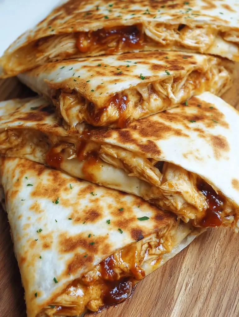Ein Stapel mit Hähnchen gefüllte Pitataschen.