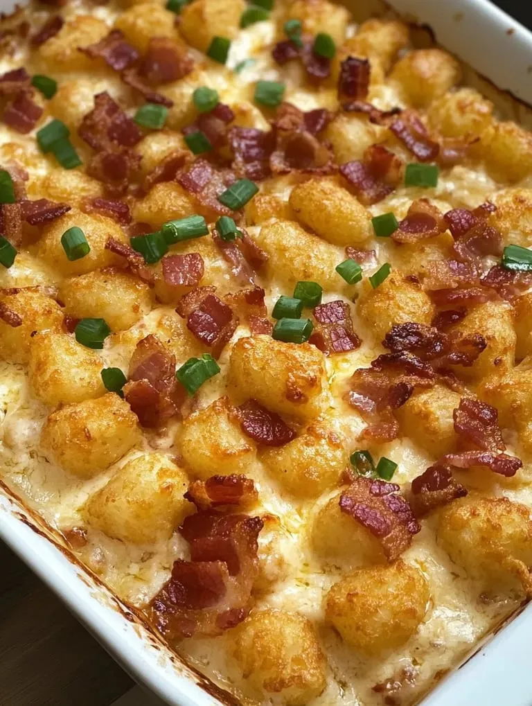 Ein Gericht mit Bacon und Käse.