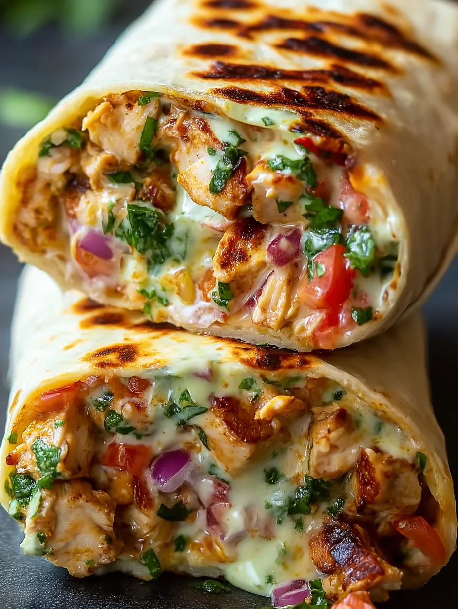 Burrito mit Hähnchen, Tomaten und Käse.