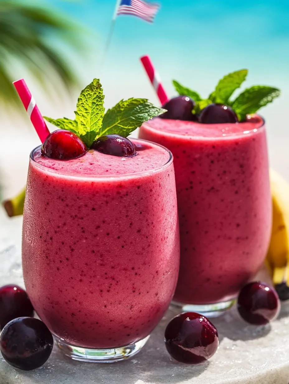 Zwei Gläser mit Beerensmoothie.