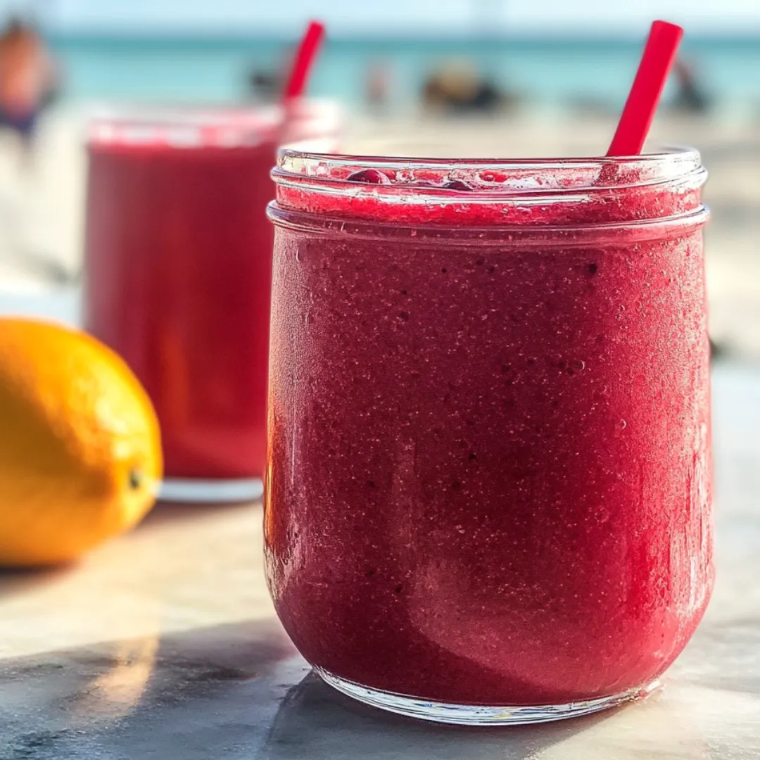 Ein Glas roter Saft, daneben eine Zitrone.