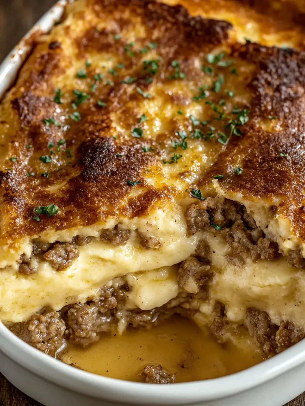 Nahaufnahme einer super leckeren Lasagne.