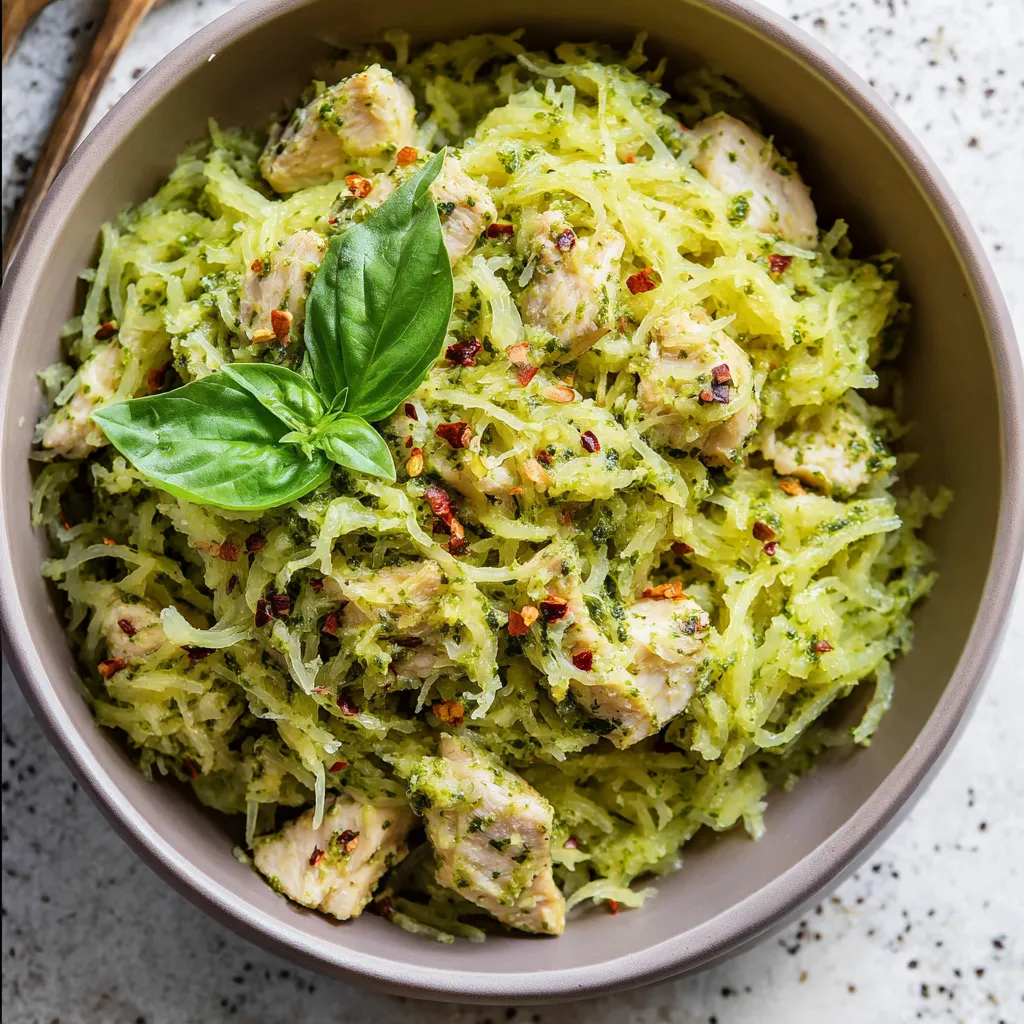 Saftiges Huhn Pesto Kürbis.