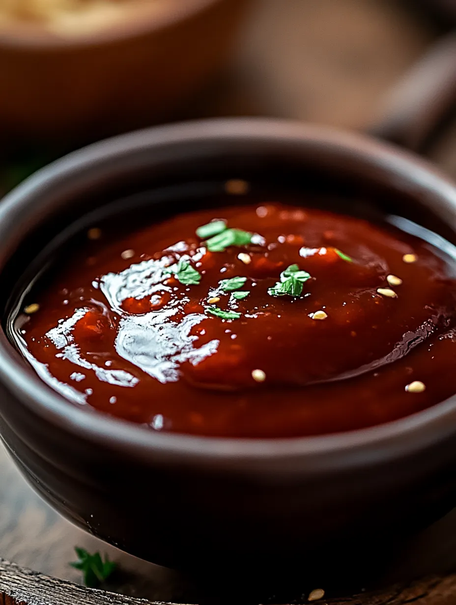 Eine Schale mit Sauce, grüne Kräuter obendrauf.