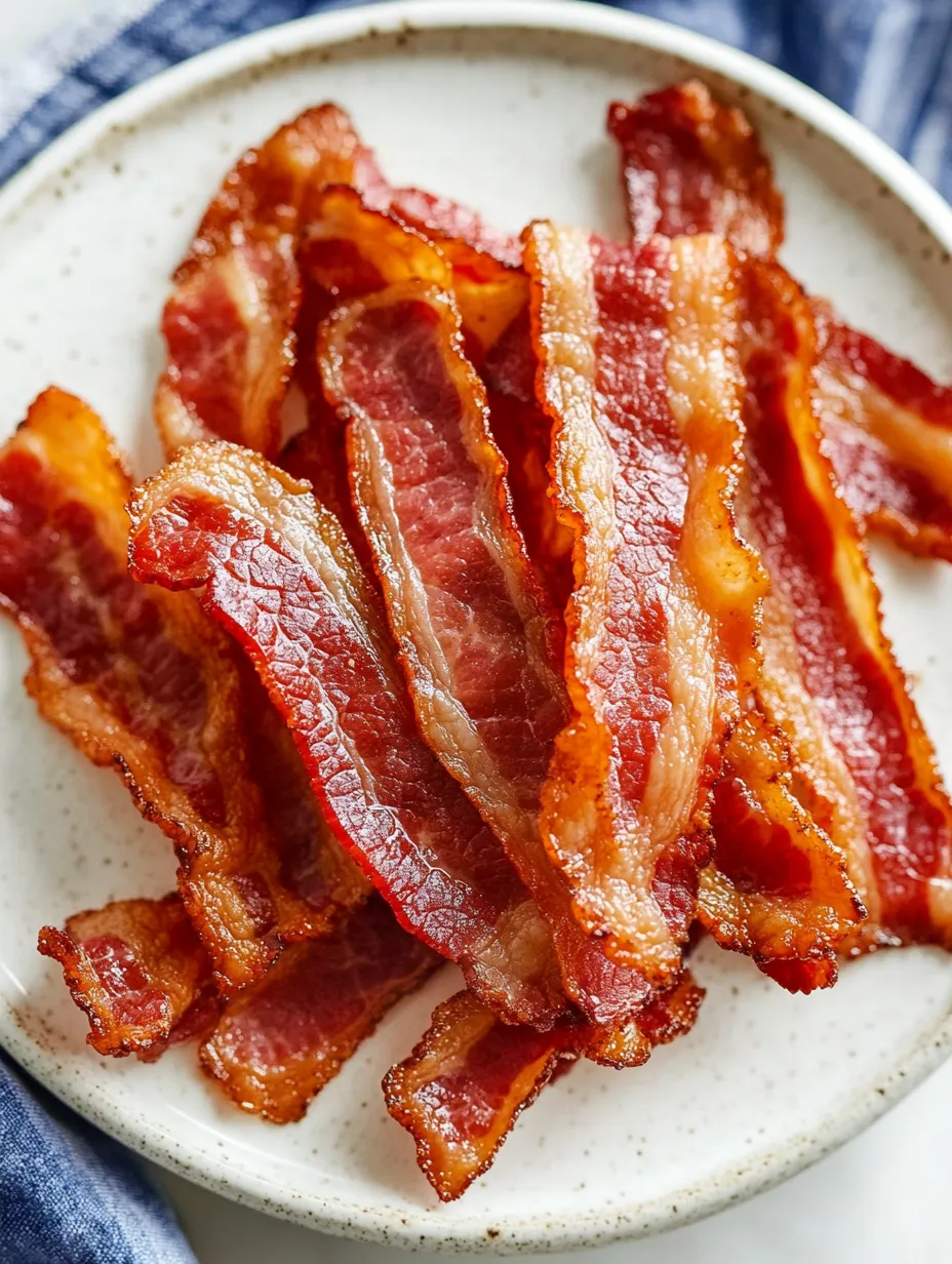 Bacon auf einem Teller.