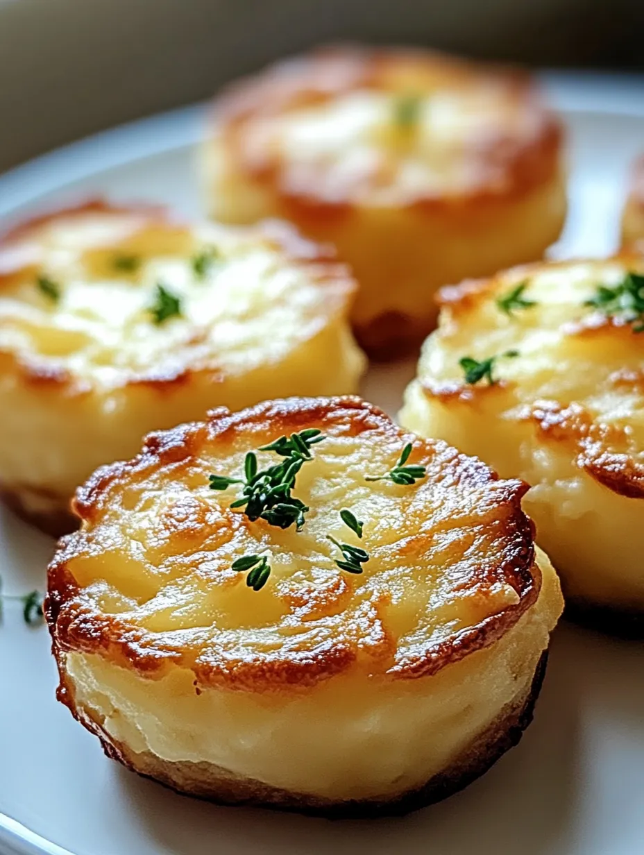 Vier kleine Kartoffeln mit Petersilie oben drauf.