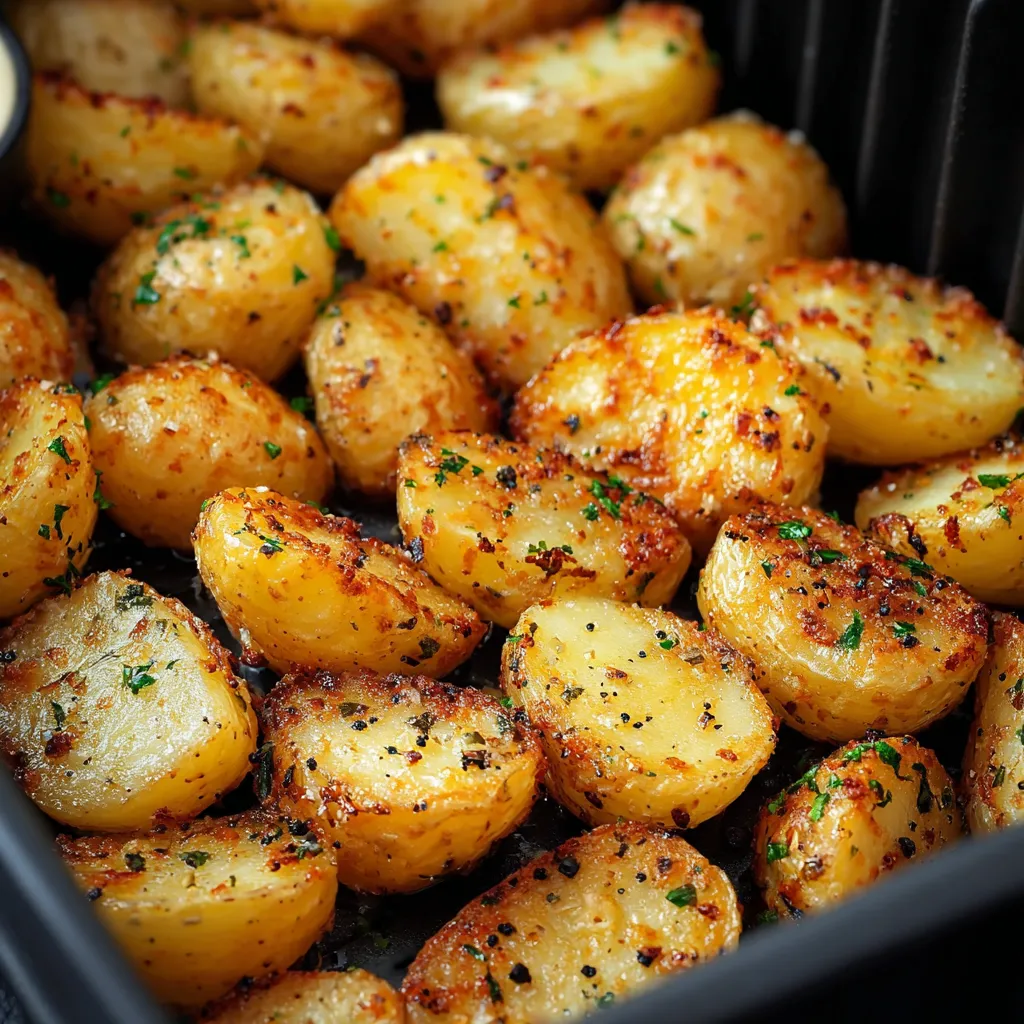 Ein Blech voller Kräuter-Kartoffeln.