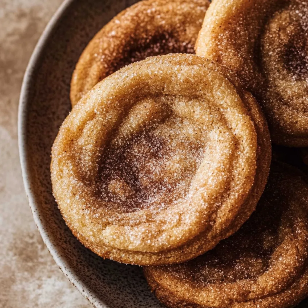 Schale mit zuckerbestäubten Donuts.