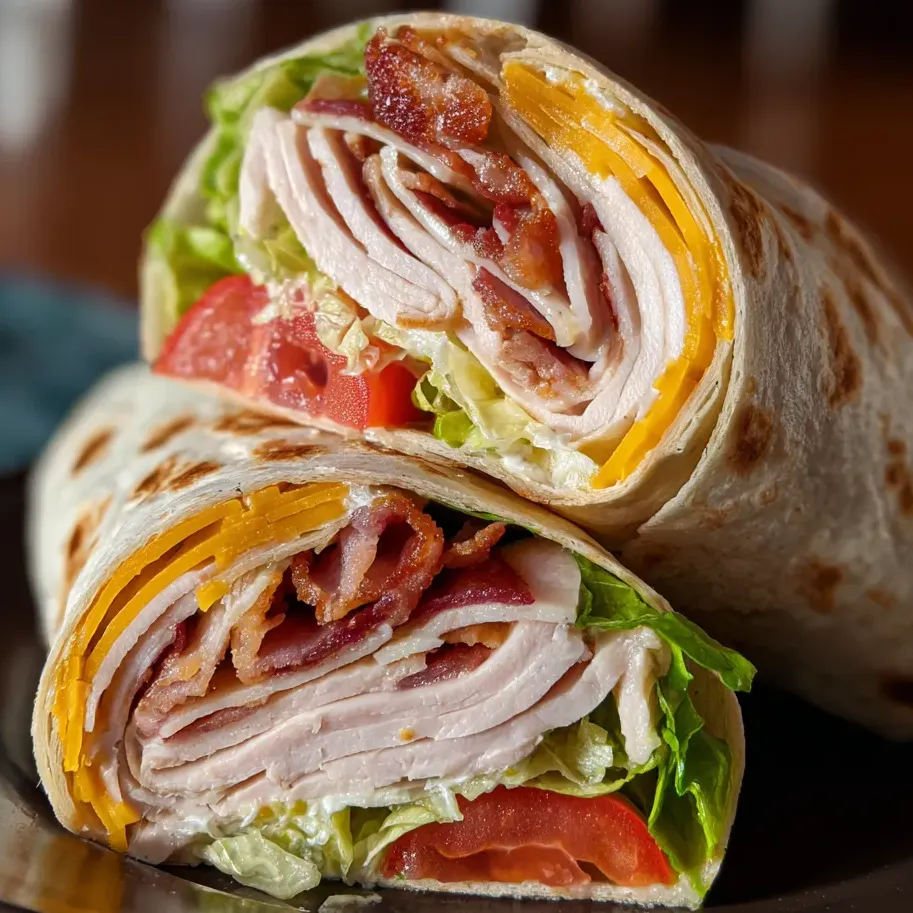 Ein Sandwich randvoll mit Salat und Bacon.