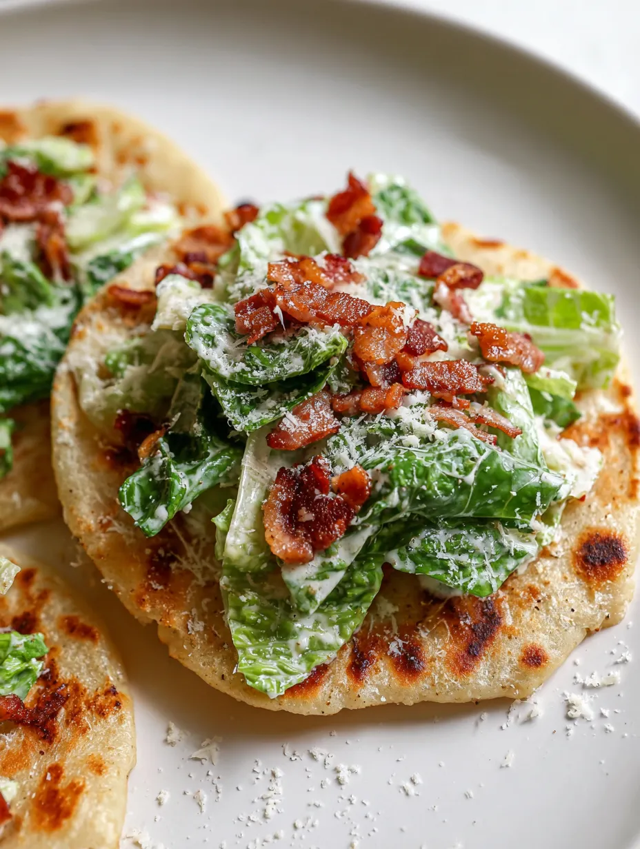 Ein Teller voll mit Salat, Hähnchen und Rinderbacon.
