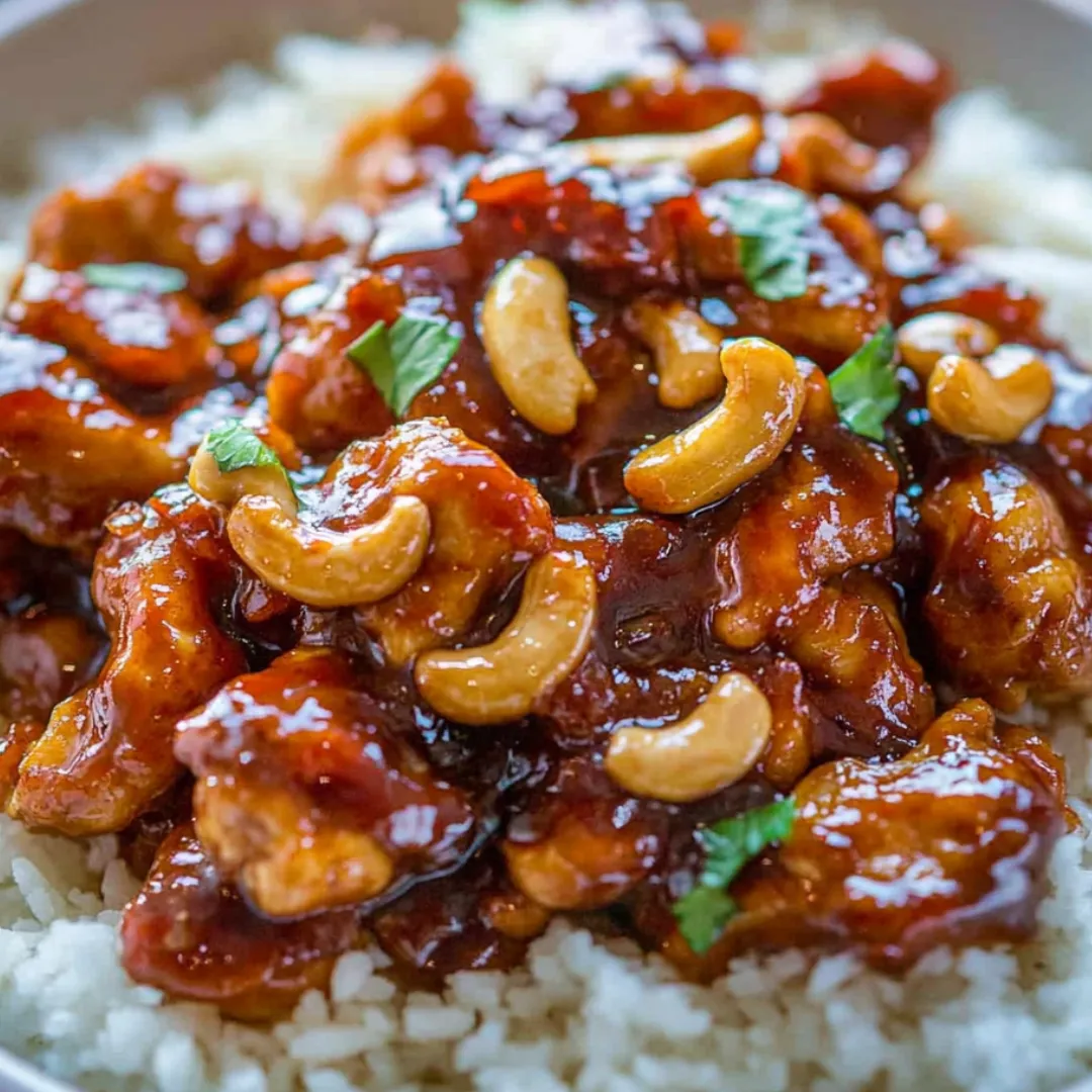 Eine Schüssel mit Huhn und Reis.