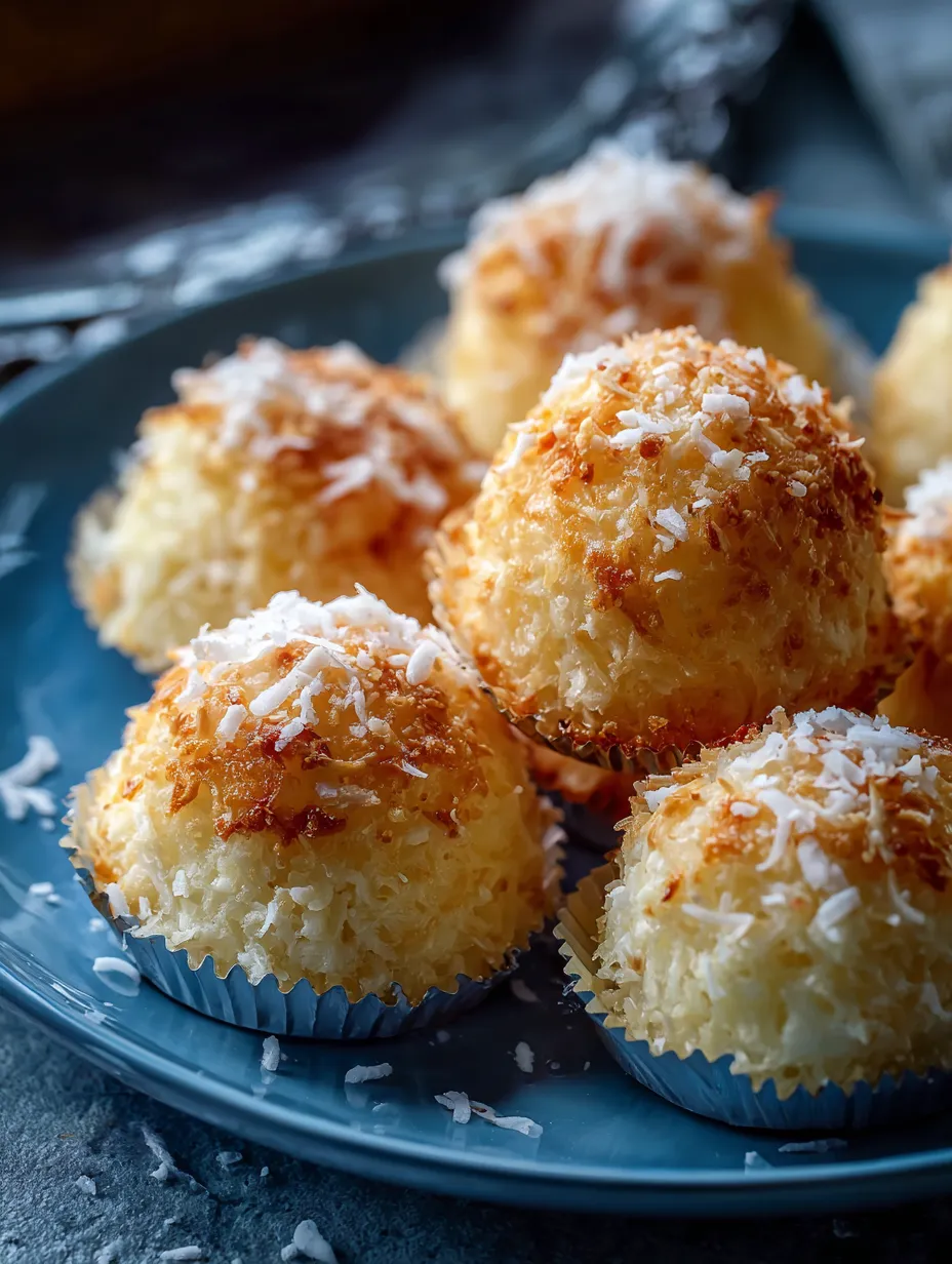 Ein Teller mit Kokos-Cupcakes.